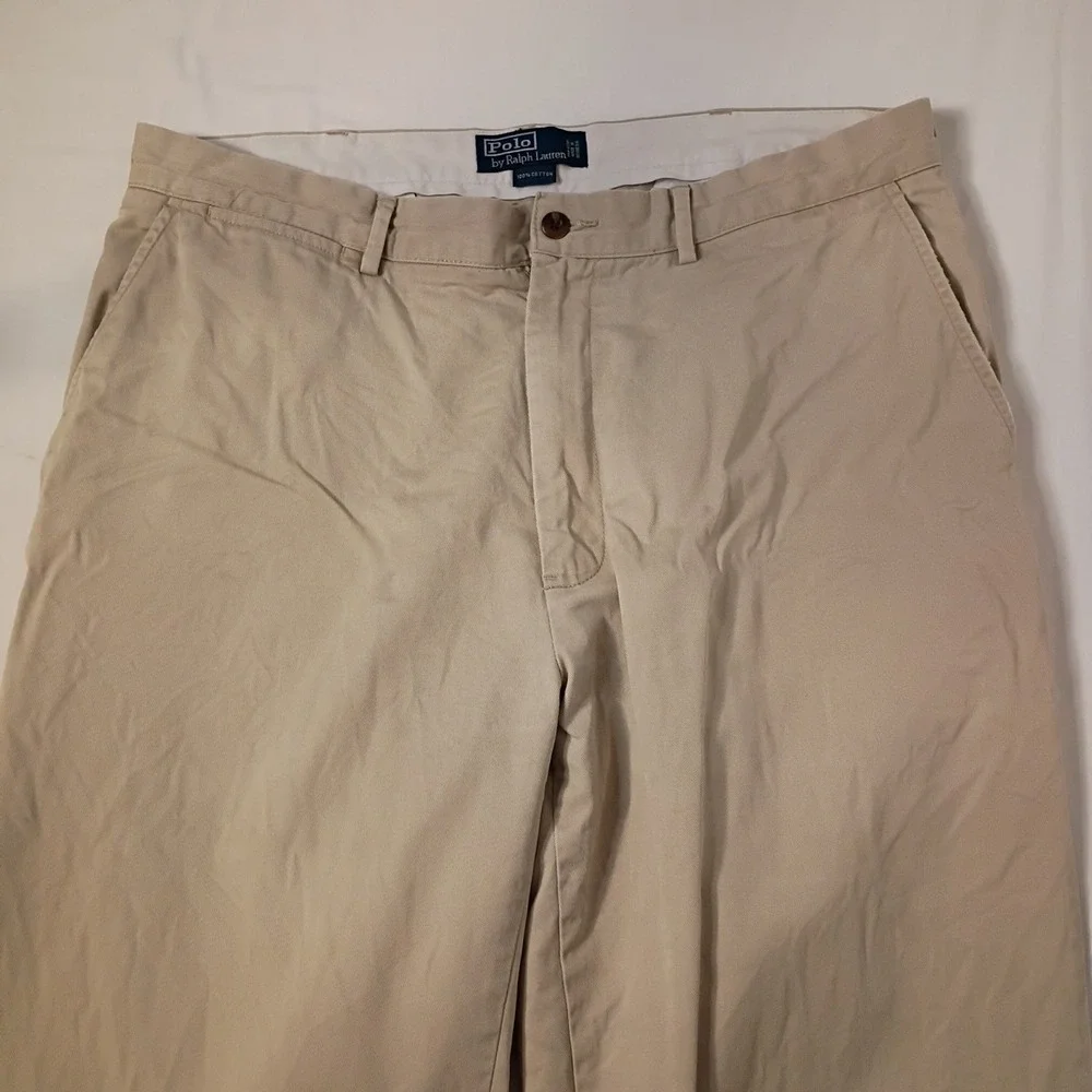 Polo Ralph Lauren Classic Chino Pants 36/32 (31) Khaki Cotton‎ Casual Trousers